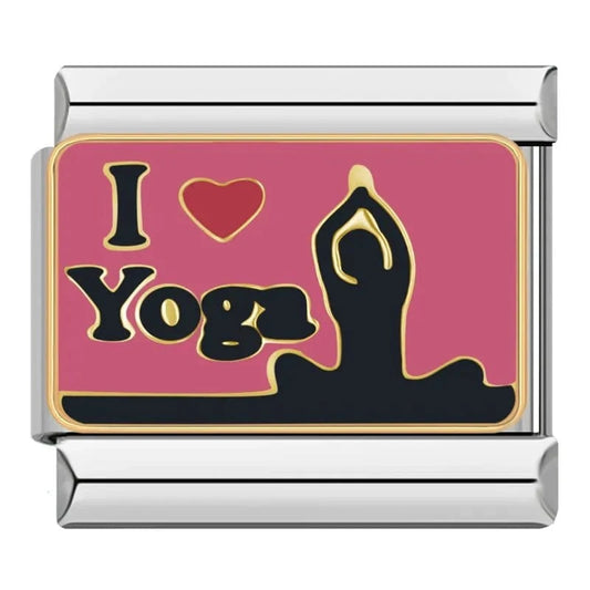 I love yoga - Cacilia Sauer - Italian Charm Bracelet - custom jewelry - vintage jewelry - charms and pendants