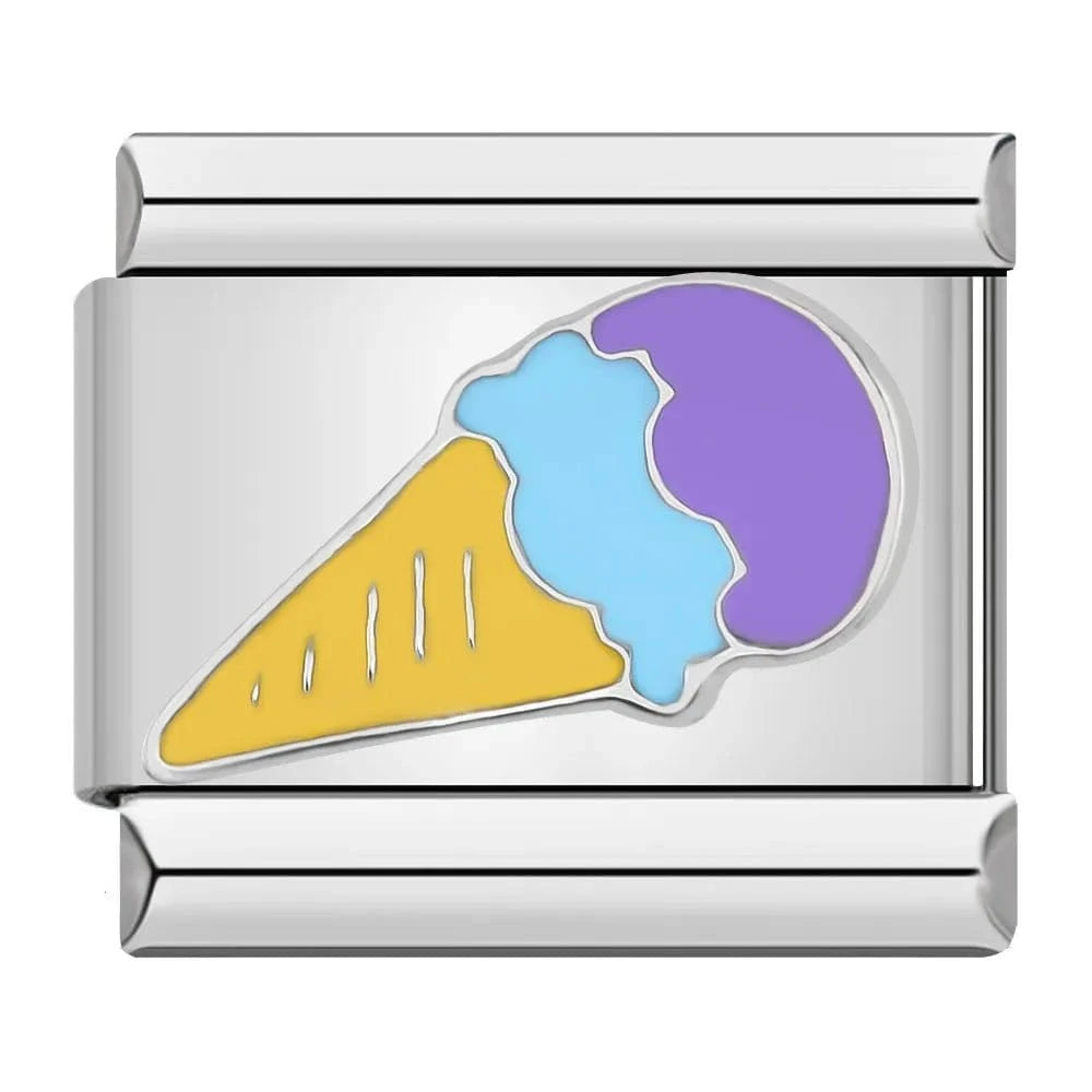 Ice Cream - Cacilia Sauer - Italian Charm Bracelet - custom jewelry - vintage jewelry - charms and pendants