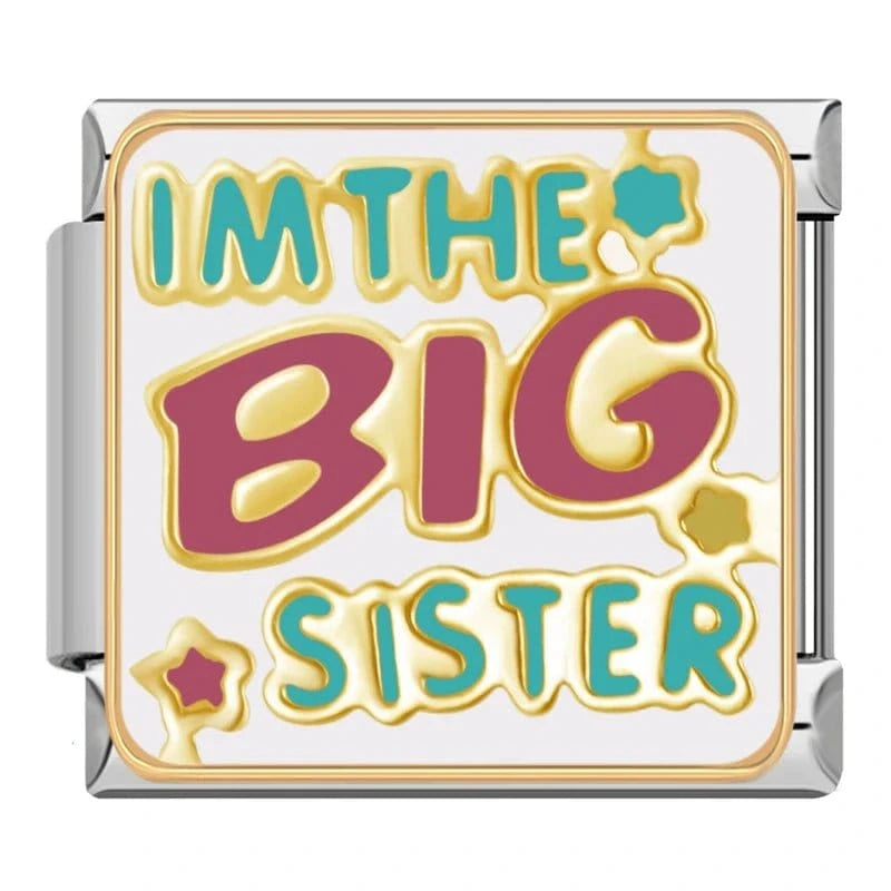I'm The Big Sister - Cacilia Sauer - Italian Charm Bracelet - custom jewelry - vintage jewelry - charms and pendants