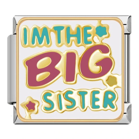 I'm The Big Sister - Cacilia Sauer - Italian Charm Bracelet - custom jewelry - vintage jewelry - charms and pendants
