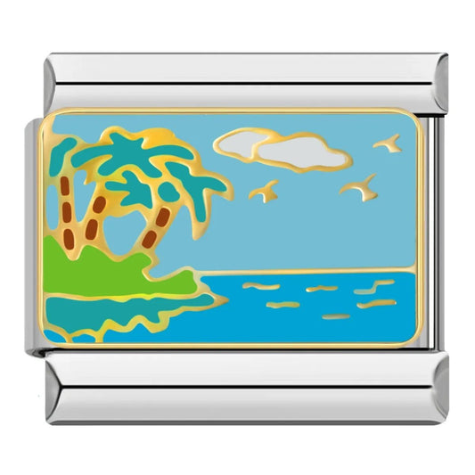 Island - Cacilia Sauer - Italian Charm Bracelet - custom jewelry - vintage jewelry - charms and pendants