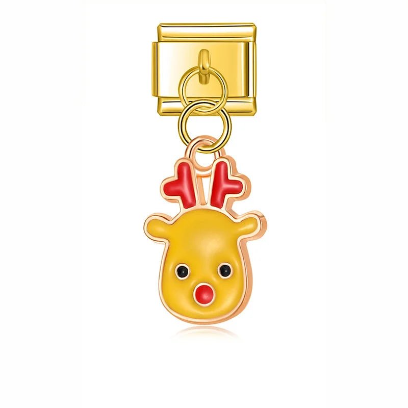 Jolly Reindeer - Cacilia Sauer - Italian Charm Bracelet - custom jewelry - vintage jewelry - charms and pendants
