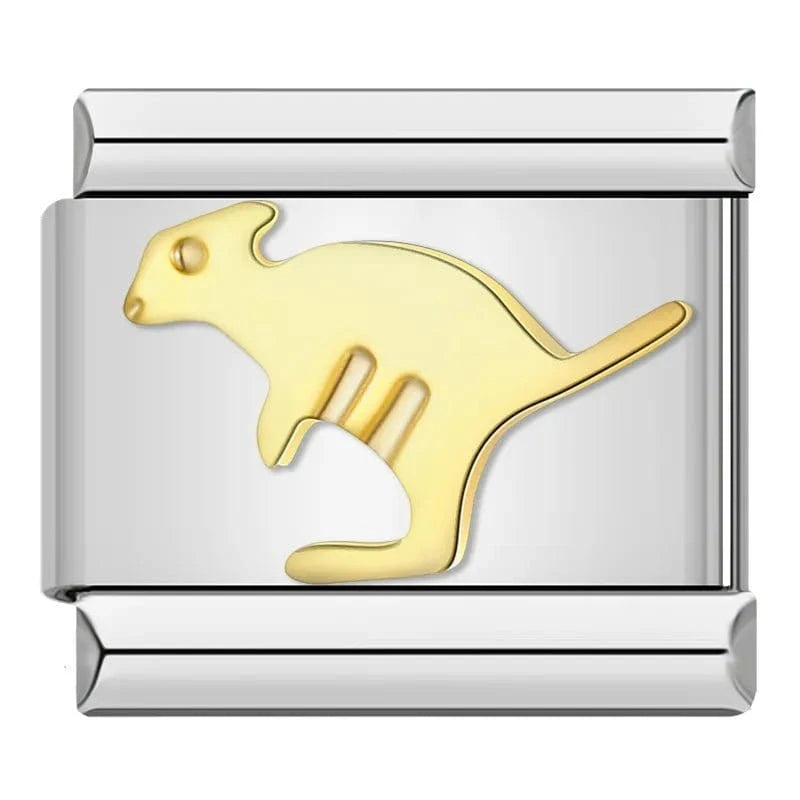 Kangaroo - Cacilia Sauer - Italian Charm Bracelet - custom jewelry - vintage jewelry - charms and pendants