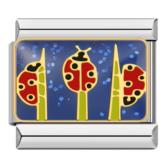 Lady Bugs - Cacilia Sauer - Italian Charm Bracelet - custom jewelry - vintage jewelry - charms and pendants