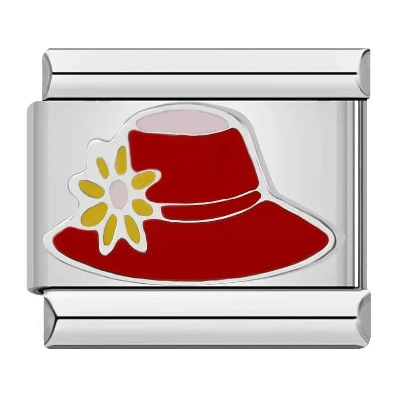 Lady in Red Italian charm link, 9mm stainless steel module