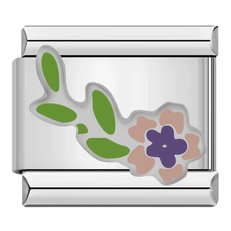 Lavender Vine - Cacilia Sauer - Italian Charm Bracelet - custom jewelry - vintage jewelry - charms and pendants