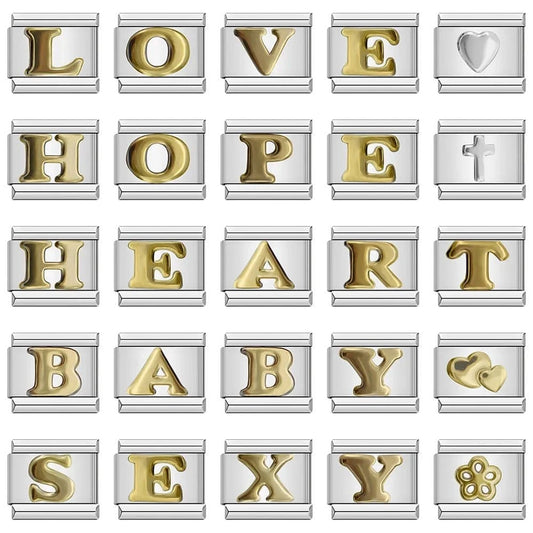 Letters - Cacilia Sauer - Italian Charm Bracelet - custom jewelry - vintage jewelry - charms and pendants