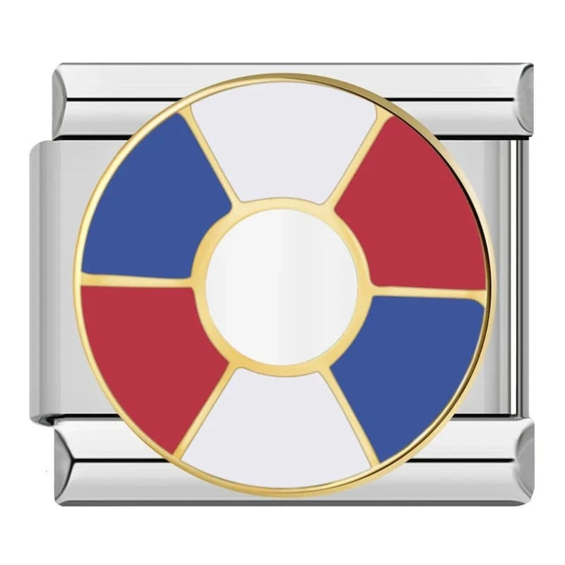 Lifebuoy - Cacilia Sauer - Italian Charm Bracelet - custom jewelry - vintage jewelry - charms and pendants