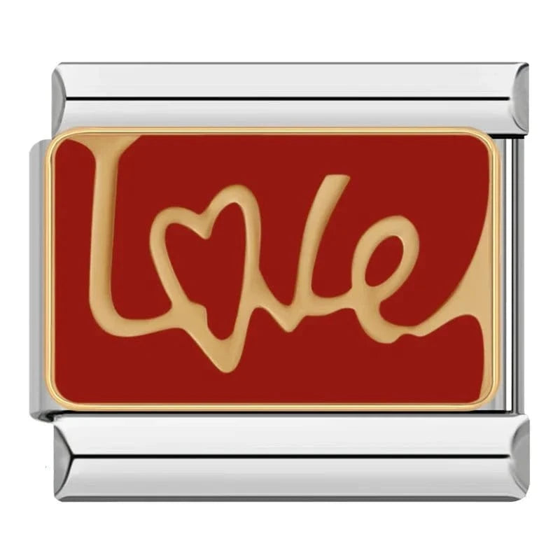 Love - Cacilia Sauer - Italian Charm Bracelet - custom jewelry - vintage jewelry - charms and pendants