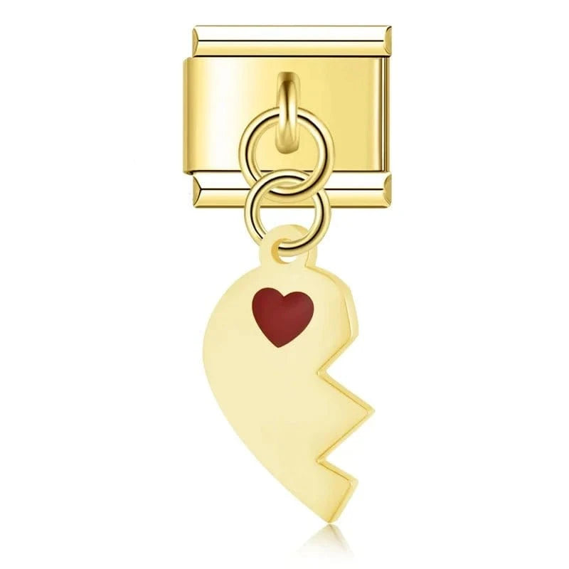 Love & Heartbreak Charm Set - Cacilia Sauer - Italian Charm Bracelet - custom jewelry - vintage jewelry - charms and pendants