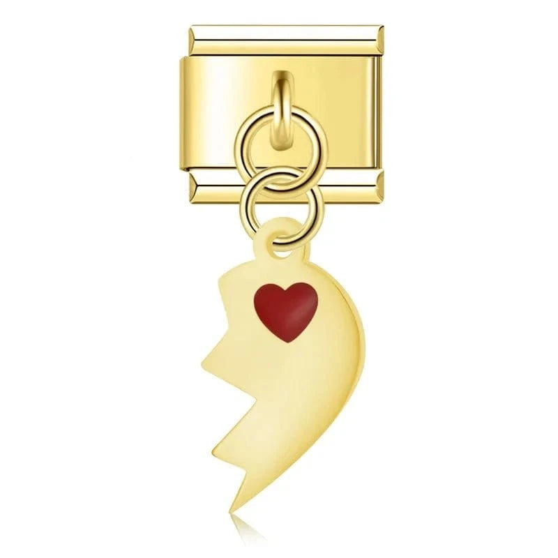 Love & Heartbreak Charm Set - Cacilia Sauer - Italian Charm Bracelet - custom jewelry - vintage jewelry - charms and pendants