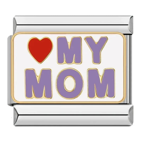 Love My Mom - Cacilia Sauer - Italian Charm Bracelet - custom jewelry - vintage jewelry - charms and pendants