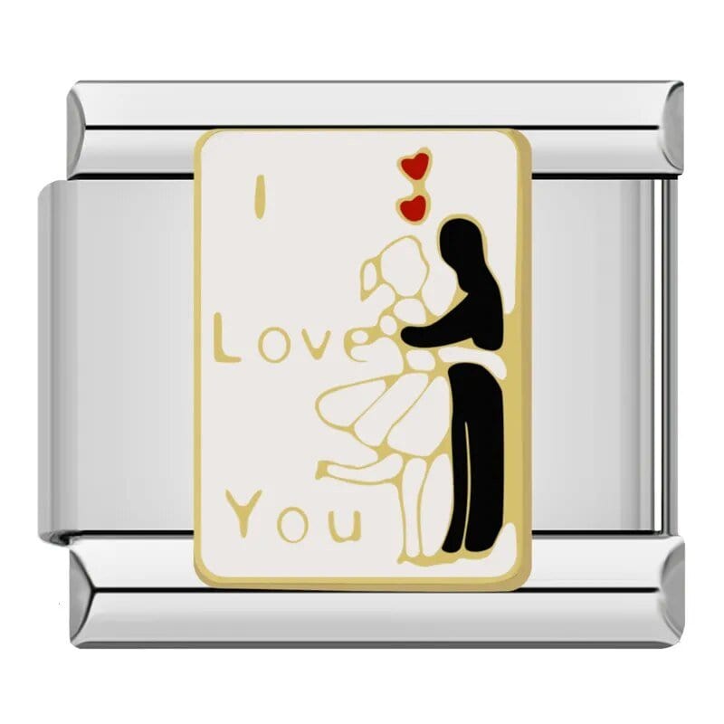 Love You - Cacilia Sauer - Italian Charm Bracelet - custom jewelry - vintage jewelry - charms and pendants