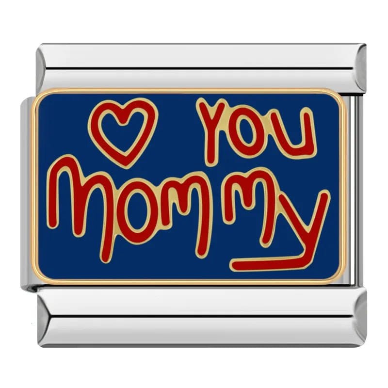 Love You Mommy - Cacilia Sauer - Italian Charm Bracelet - custom jewelry - vintage jewelry - charms and pendants