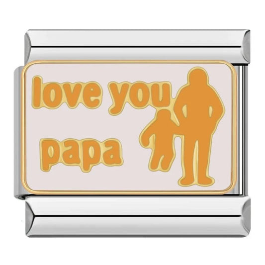 Love You Papa - Cacilia Sauer - Italian Charm Bracelet - custom jewelry - vintage jewelry - charms and pendants