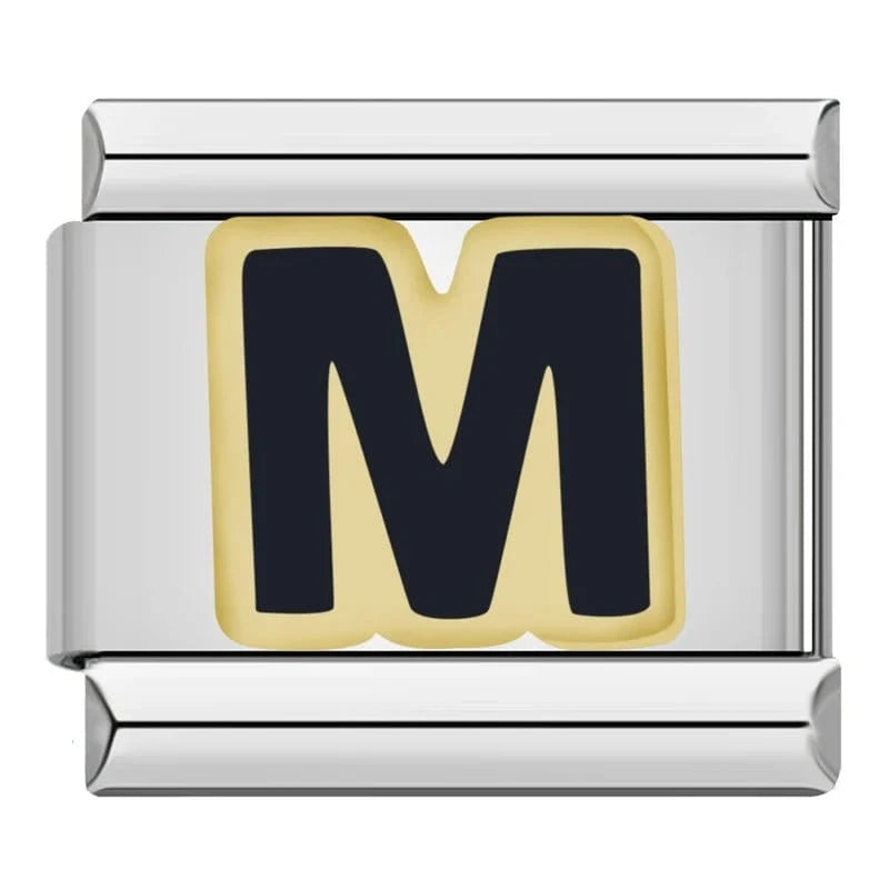 "M" Letter - Cacilia Sauer - Italian Charm Bracelet - custom jewelry - vintage jewelry - charms and pendants