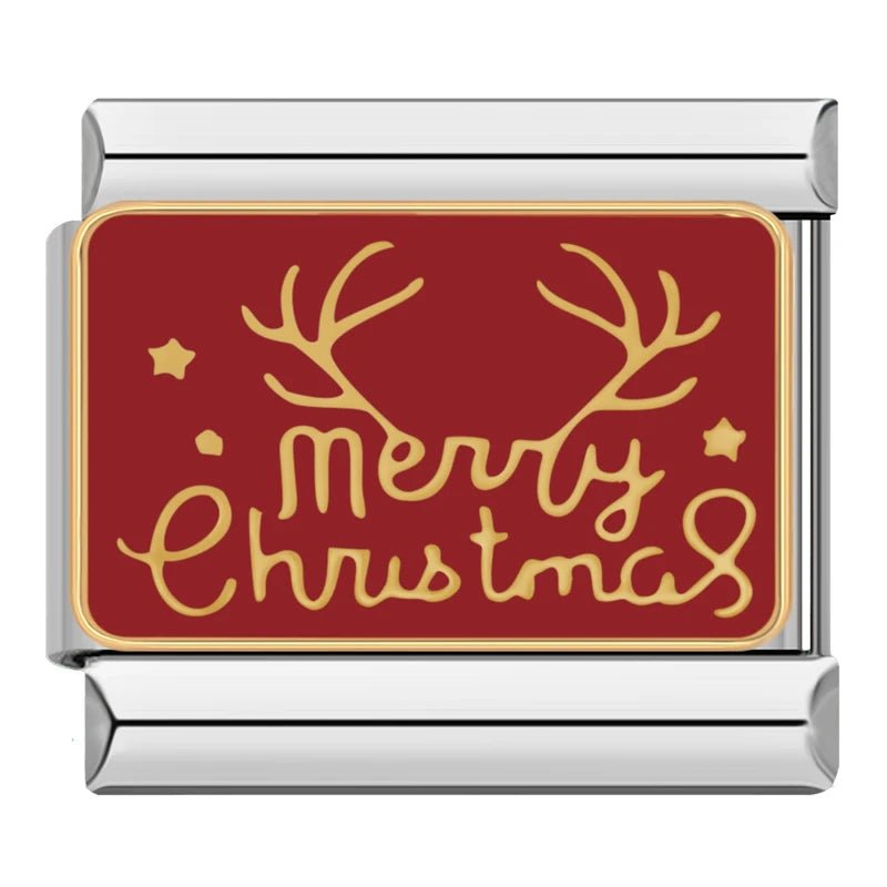 Merry Christmas - Cacilia Sauer - Italian Charm Bracelet - custom jewelry - vintage jewelry - charms and pendants