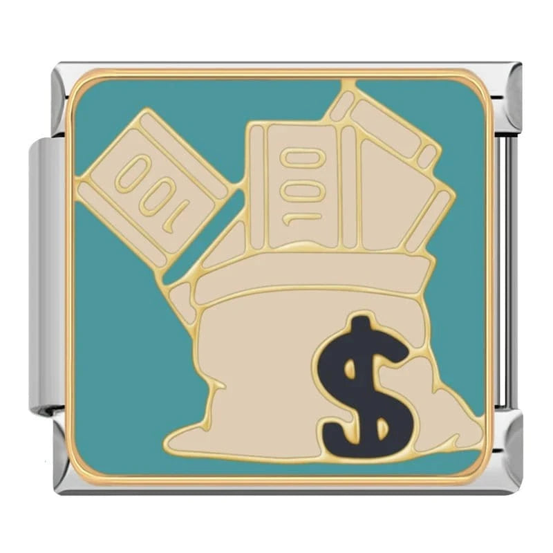 Money - Cacilia Sauer - Italian Charm Bracelet - custom jewelry - vintage jewelry - charms and pendants