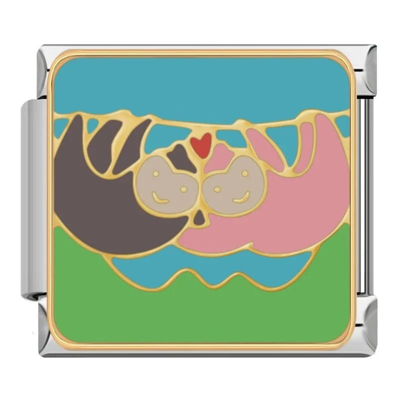 Monkey Love - Cacilia Sauer - Italian Charm Bracelet - custom jewelry - vintage jewelry - charms and pendants