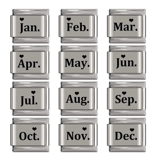 Months - Cacilia Sauer - Italian Charm Bracelet - custom jewelry - vintage jewelry - charms and pendants