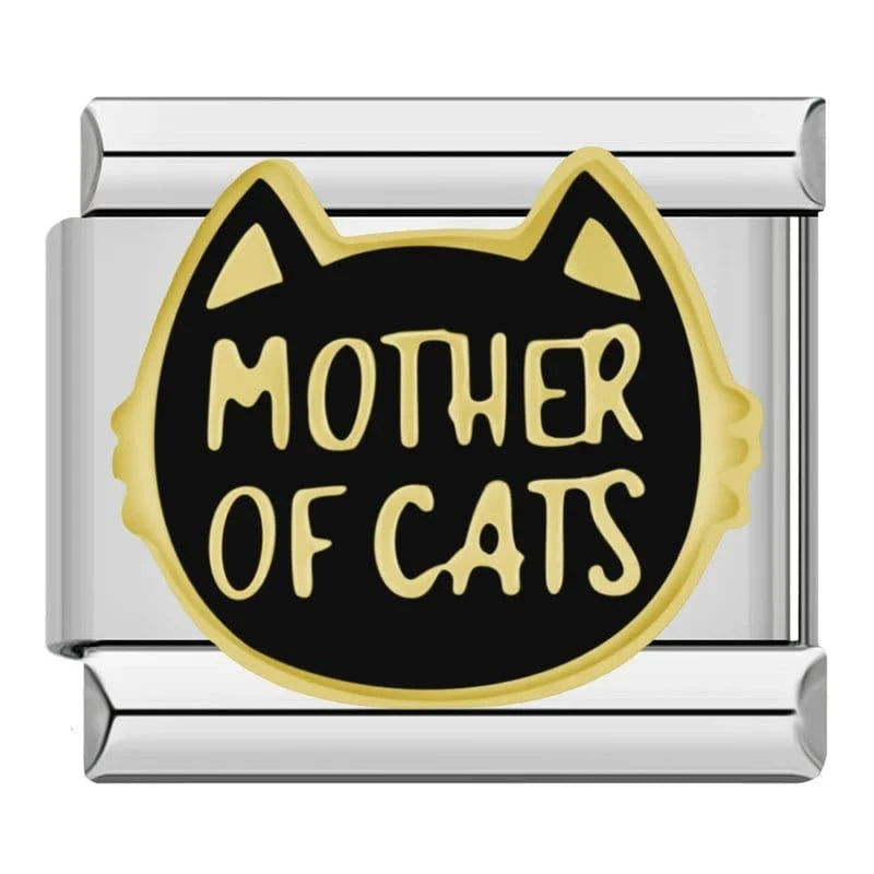 Mother of cats - Cacilia Sauer - Italian Charm Bracelet - custom jewelry - vintage jewelry - charms and pendants