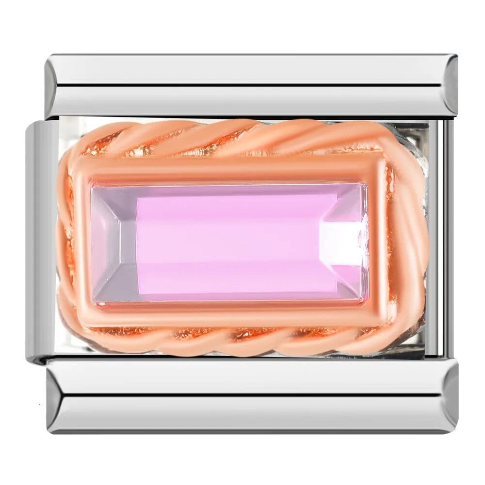 Mother Of Pearl & Rhinestone - Cacilia Sauer - Italian Charm Bracelet - custom jewelry - vintage jewelry - charms and pendants