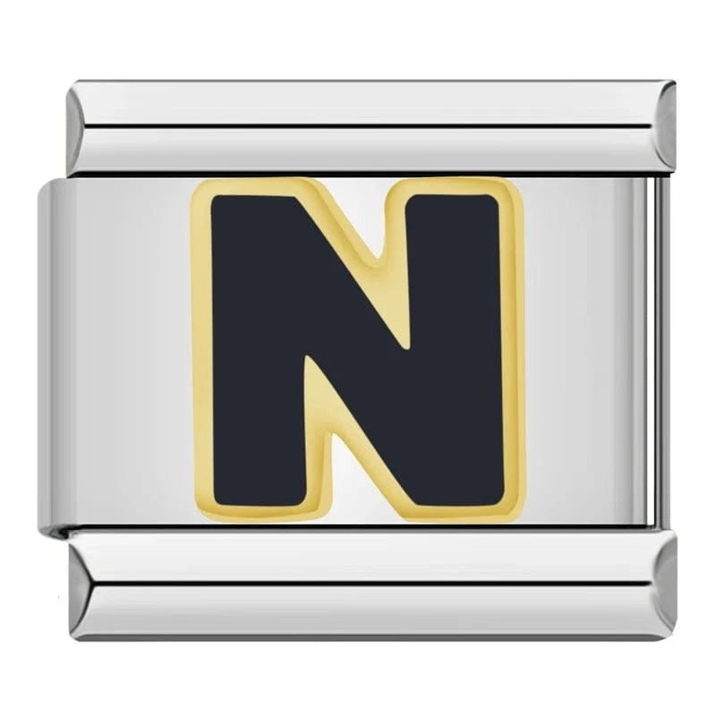 "N" Letter - Cacilia Sauer - Italian Charm Bracelet - custom jewelry - vintage jewelry - charms and pendants