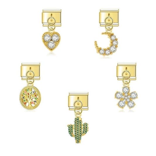 Nature Treasures - Cacilia Sauer - Italian Charm Bracelet - custom jewelry - vintage jewelry - charms and pendants