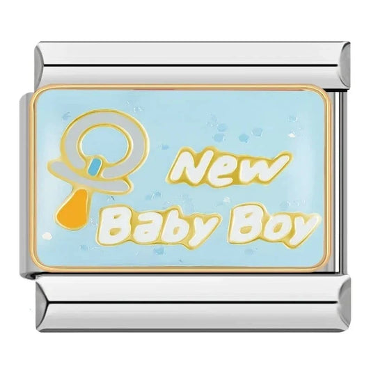 New Baby Boy - Cacilia Sauer - Italian Charm Bracelet - custom jewelry - vintage jewelry - charms and pendants