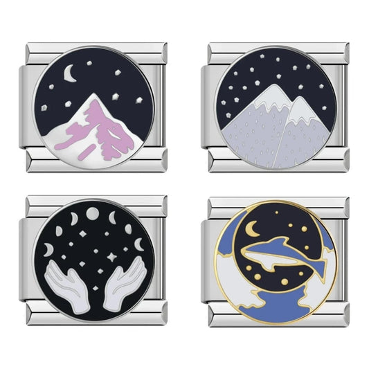 Night Sky & Lunar Charms - Cacilia Sauer - Italian Charm Bracelet - custom jewelry - vintage jewelry - charms and pendants