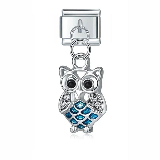 Owl - Cacilia Sauer - Italian Charm Bracelet - custom jewelry - vintage jewelry - charms and pendants