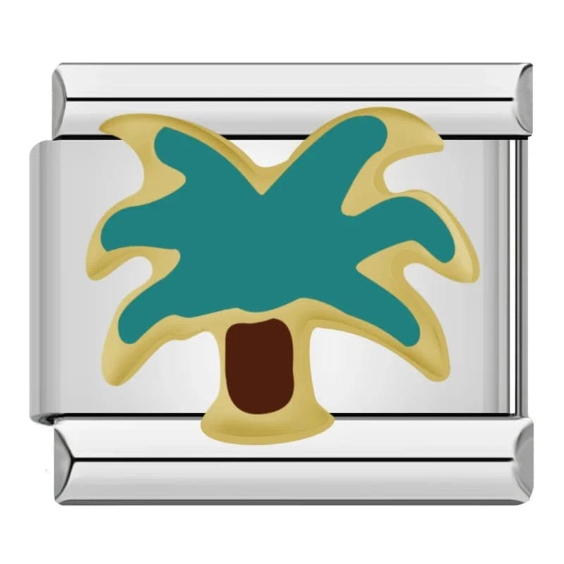 Palm Tree - Cacilia Sauer - Italian Charm Bracelet - custom jewelry - vintage jewelry - charms and pendants