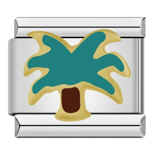 Palm Tree - Cacilia Sauer - Italian Charm Bracelet - custom jewelry - vintage jewelry - charms and pendants