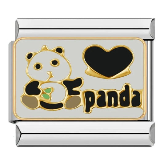 Panda - Cacilia Sauer - Italian Charm Bracelet - custom jewelry - vintage jewelry - charms and pendants