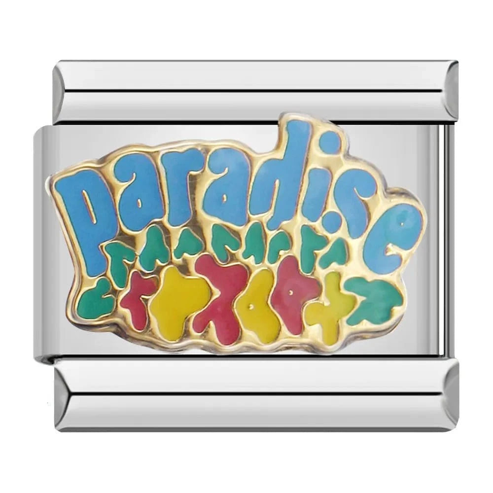 Paradise Place - Cacilia Sauer - Italian Charm Bracelet - custom jewelry - vintage jewelry - charms and pendants