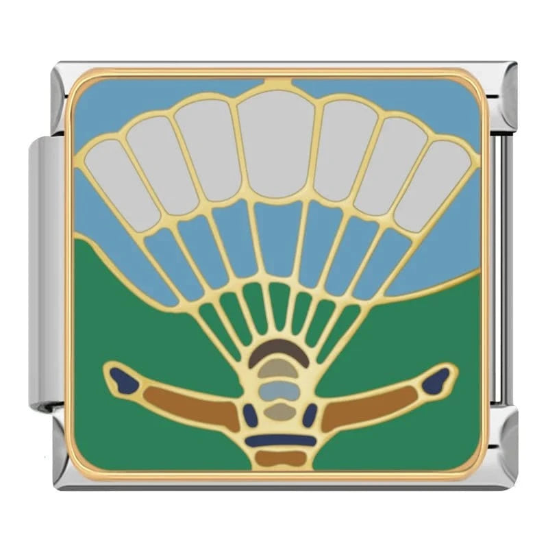 Paraglider Italian charm link, 9mm stainless steel module