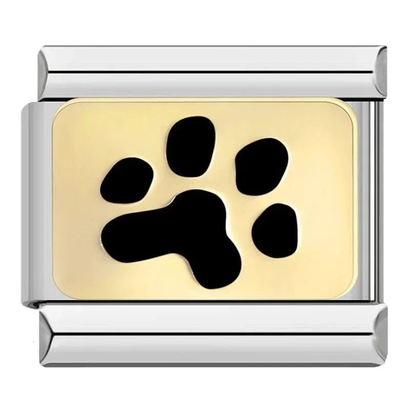 Paw Footprint - Cacilia Sauer - Italian Charm Bracelet - custom jewelry - vintage jewelry - charms and pendants