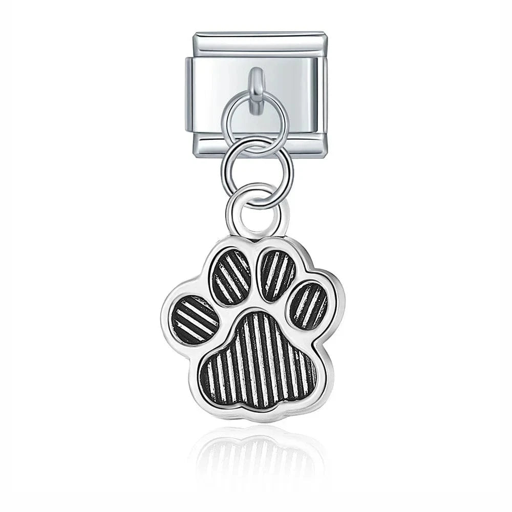 Paw Print - Cacilia Sauer - Italian Charm Bracelet - custom jewelry - vintage jewelry - charms and pendants
