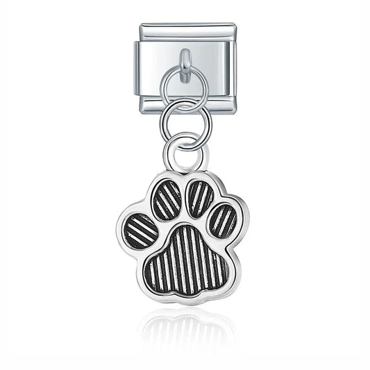 Paw Print - Cacilia Sauer - Italian Charm Bracelet - custom jewelry - vintage jewelry - charms and pendants