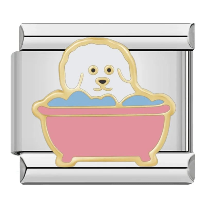 Paw Print - Cacilia Sauer - Italian Charm Bracelet - custom jewelry - vintage jewelry - charms and pendants