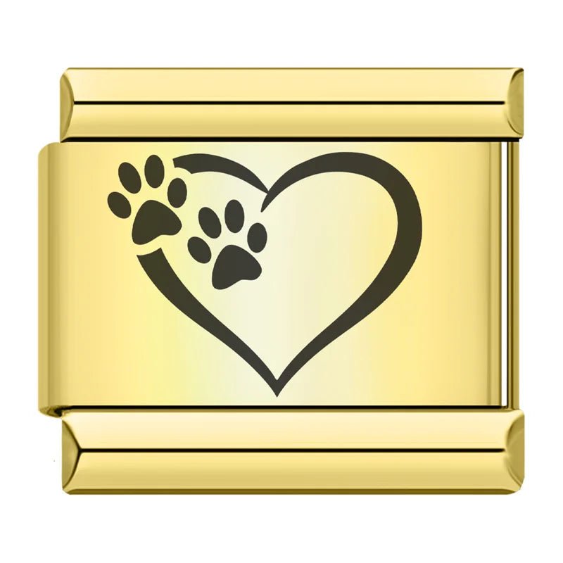 Paw Print - Cacilia Sauer - Italian Charm Bracelet - custom jewelry - vintage jewelry - charms and pendants