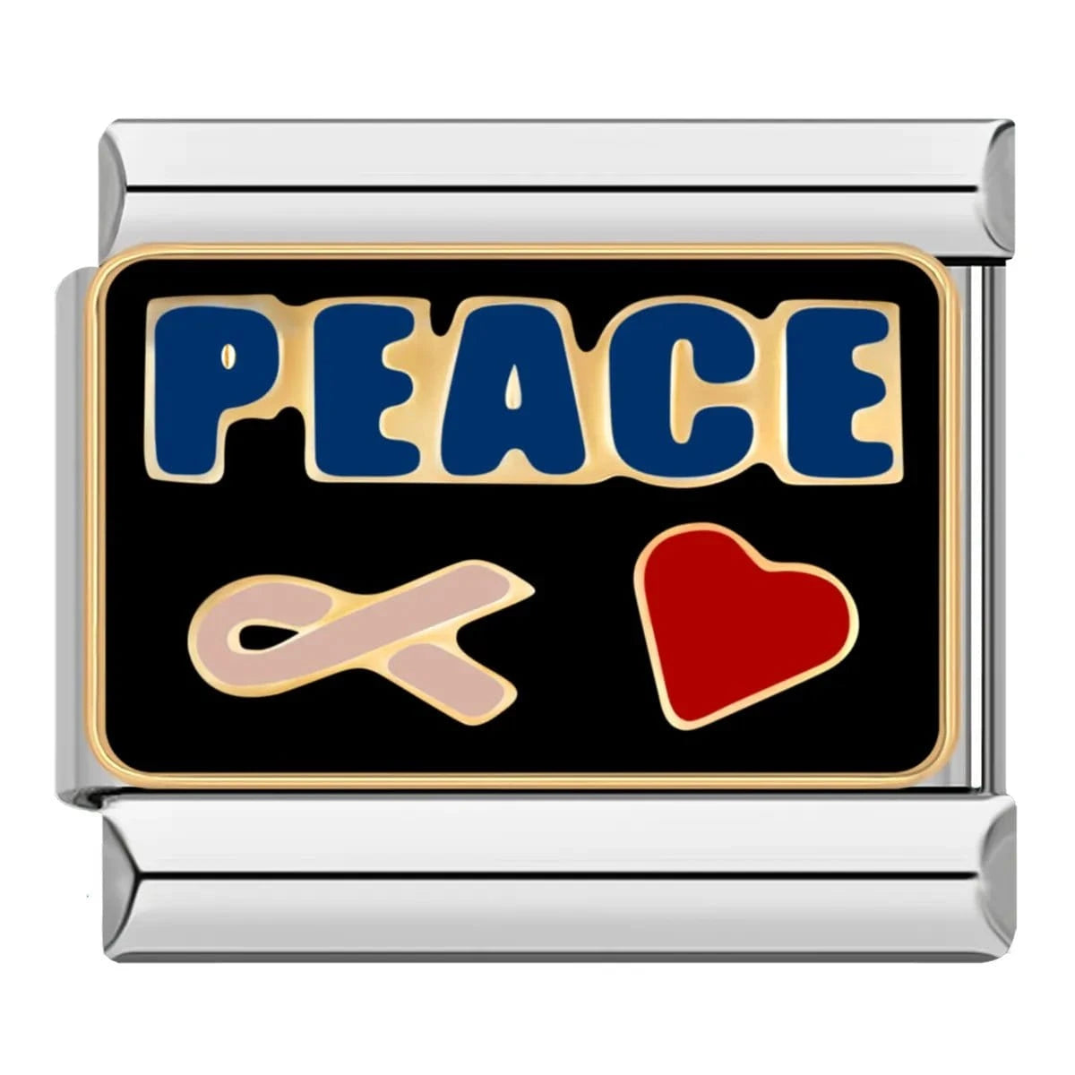 Peace - Cacilia Sauer - Italian Charm Bracelet - custom jewelry - vintage jewelry - charms and pendants