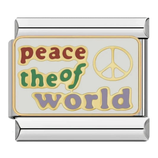 Peace Of The World - Cacilia Sauer - Italian Charm Bracelet - custom jewelry - vintage jewelry - charms and pendants