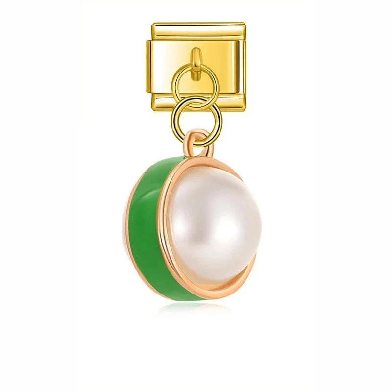 Pearl - Cacilia Sauer - Italian Charm Bracelet - custom jewelry - vintage jewelry - charms and pendants