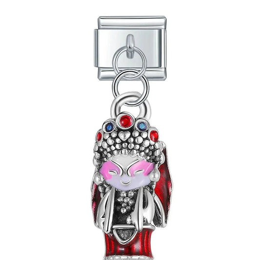 Peking Opera - Cacilia Sauer - Italian Charm Bracelet - custom jewelry - vintage jewelry - charms and pendants