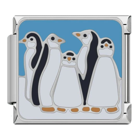 Penguin Family - Cacilia Sauer - Italian Charm Bracelet - custom jewelry - vintage jewelry - charms and pendants