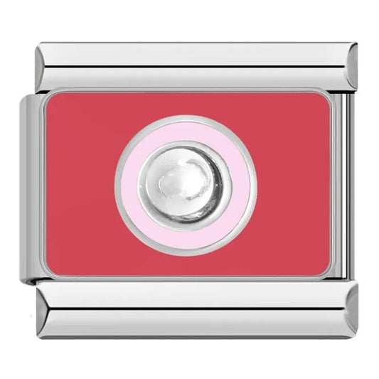 Pink Classic O - Cacilia Sauer - Italian Charm Bracelet - custom jewelry - vintage jewelry - charms and pendants