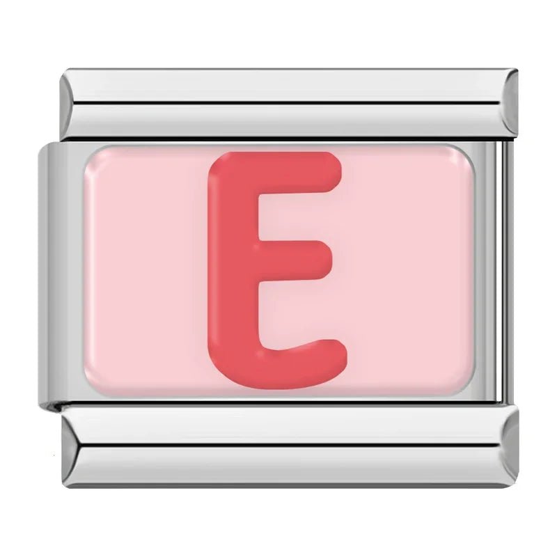 Pink Letters - Cacilia Sauer - Italian Charm Bracelet - custom jewelry - vintage jewelry - charms and pendants