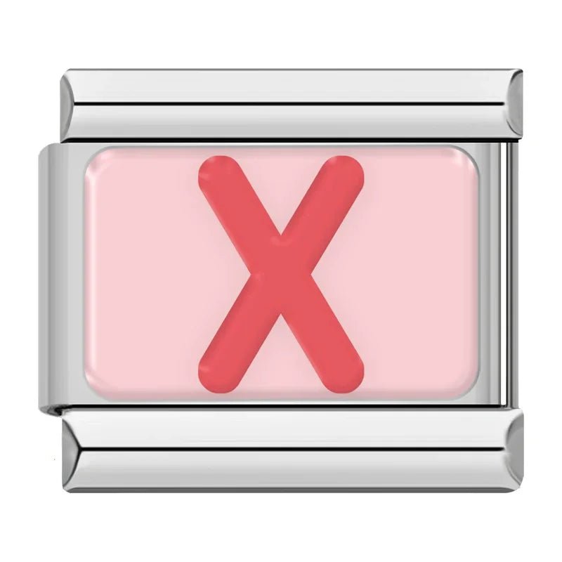 Pink Letters - Cacilia Sauer - Italian Charm Bracelet - custom jewelry - vintage jewelry - charms and pendants