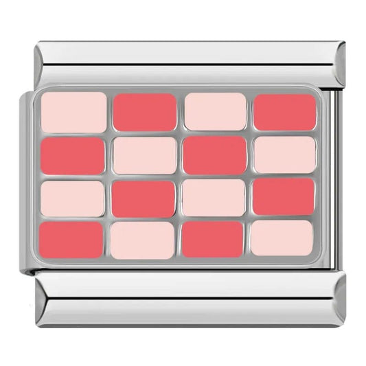 Pink Pattern - Cacilia Sauer - Italian Charm Bracelet - custom jewelry - vintage jewelry - charms and pendants